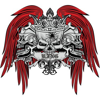 Kafatası, grunge vintage tasarım t shirt ile Gotik arması