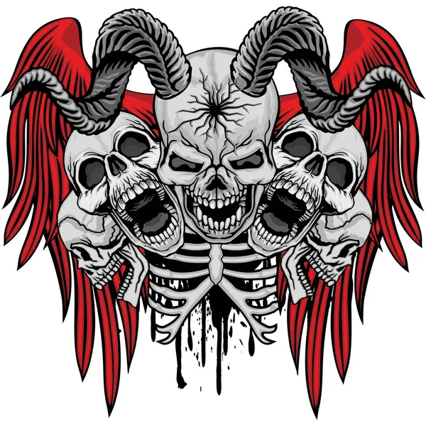 Escudo Armas Gótico Con Cráneo Camisetas Diseño Vintage Grunge — Archivo Imágenes Vectoriales