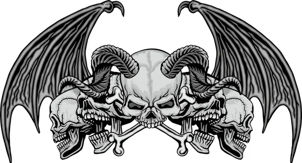 Gothic Coat Arms Skull Grunge Vintage Design Shirts — Stock Vector
