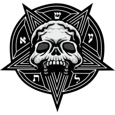 Kafatası ile gotik tabela, grunge vintage tasarım tişörtler