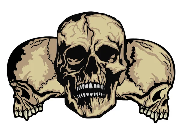 Emblema Agressivo Com Crânio —  Vetores de Stock