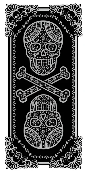 Heliga Döden Dag Döda Mexikanska Socker Skallen Med Sombrero — Stock vektor