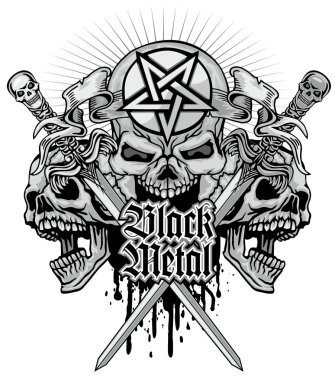 Kafatası, grunge vintage tasarım t shirt ile Gotik arması