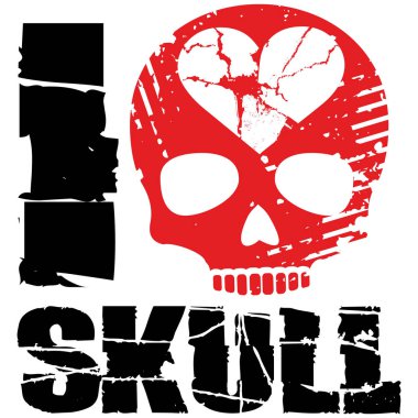 Kafatası, grunge vintage tasarım t shirt ile Gotik arması