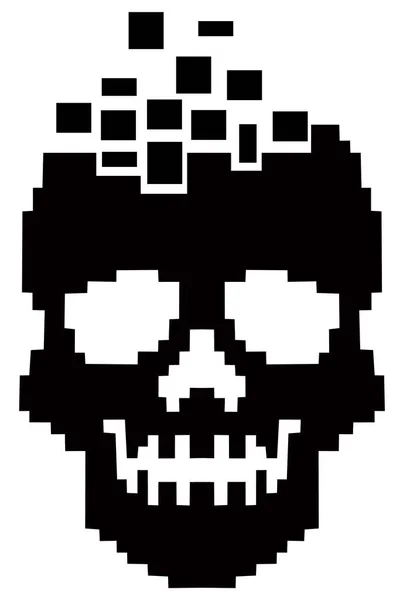Digital Signo Pixel Cráneo Camiseta Diseño — Archivo Imágenes Vectoriales