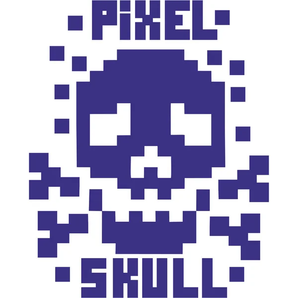 digital sign pixel skull t shirt design