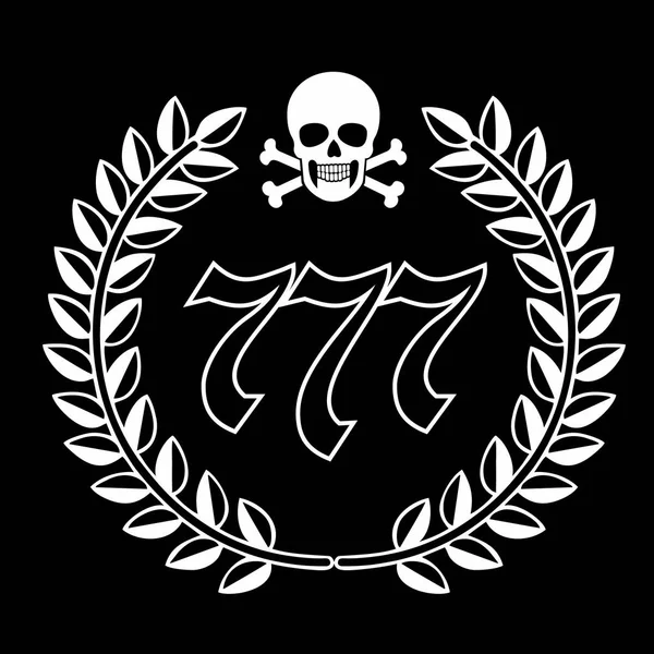 Emblema Aggressivo Con Teschio Ghirlanda Grunge Vintage Design Shirt — Vettoriale Stock