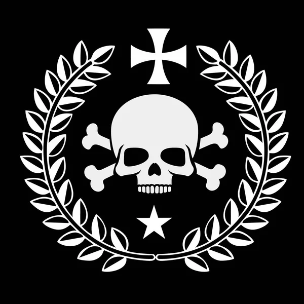 Aggressive Emblem Skull Wreath Grunge Vintage Design Shirts — Stock Vector