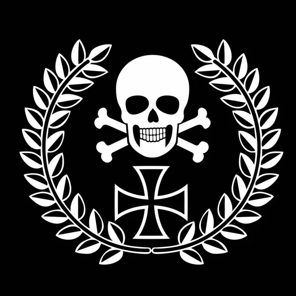 Aggressive Emblem Skull Wreath Grunge Vintage Design Shirts — Stock Vector