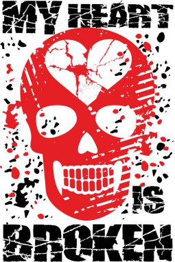 Kafatası, grunge vintage tasarım t shirt ile Gotik arması