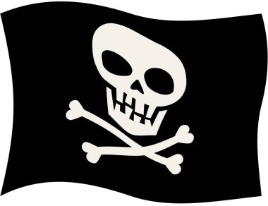Jolly Roger, korsanlar amblemi ile kafatası, grunge vintage tasarım t shirt