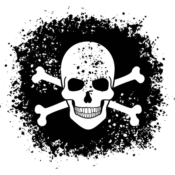 Jolly Roger Emblema Piratas Com Crânio Grunge Shirts Design Vintage —  Vetores de Stock