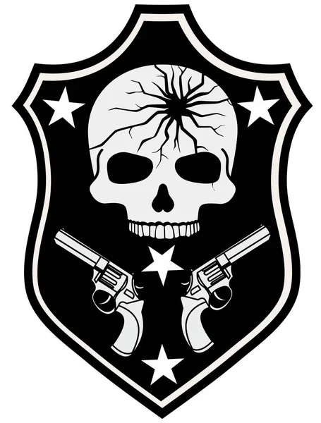 Jolly Roger Pirates Emblem Skull Grunge Vintage Design Shirts — Stock Vector