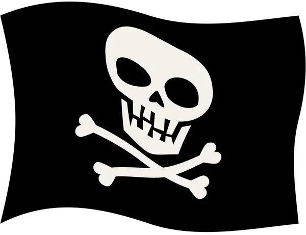 Jolly Roger Godło Piraci Czaszki Grunge Vintage Design Koszulki — Wektor stockowy