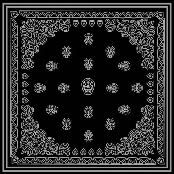 Bandana Mit Totenkopfmuster Vintage Design — Stockvektor