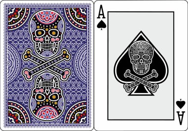 kafatası, grunge vintage tasarım t shirt ile maça ası