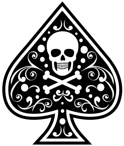 Ace Spades Skull Grunge Vintage Design Shirts — Stock Vector