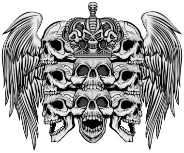 Kafatası, grunge vintage tasarım t shirt ile Gotik arması