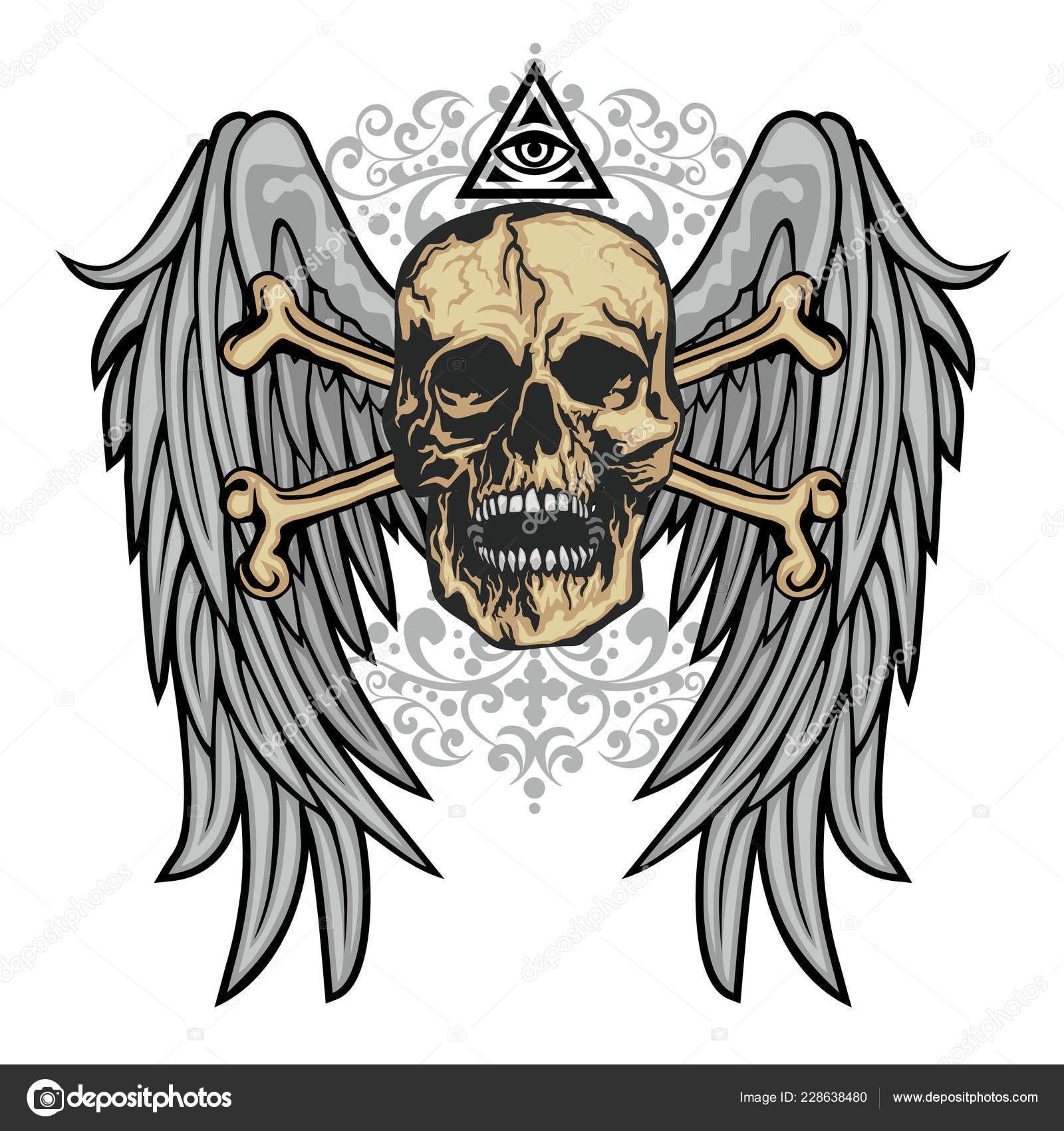 Capa Gotica Con Craneo En Color Negro Vector De Stock C Amid999 228638480