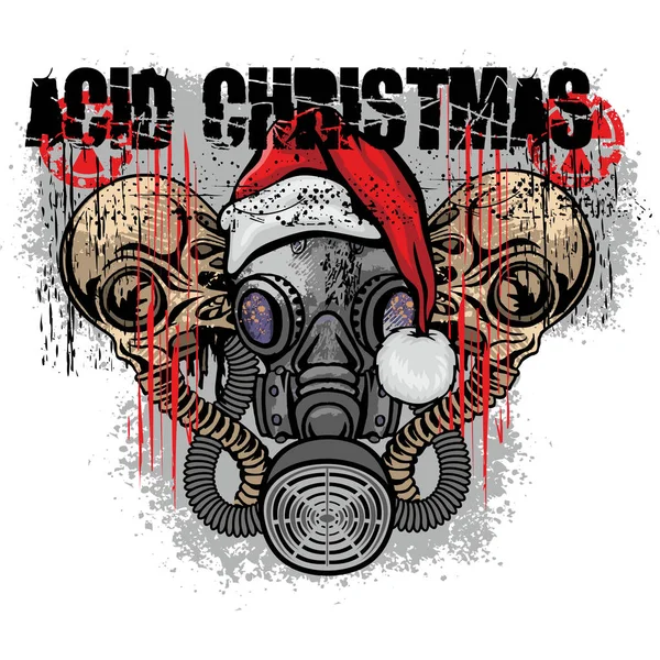 Toxic Christmas Skull Grunge Vintage Design Shirts Royalty Free Stock Illustrations