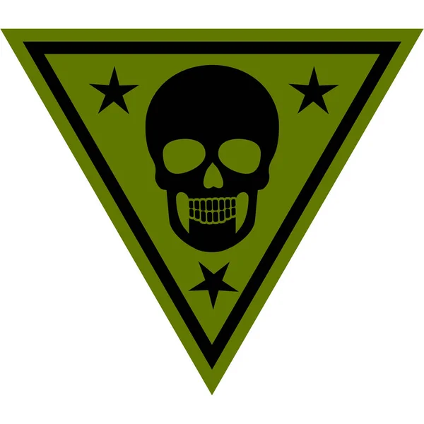 頭蓋骨の軍事記号グランジヴィンテージのデザインTシャツ — ストックベクタ