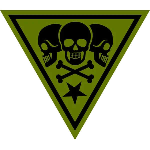 Vojenský Znak Lebkou Grunge Vintage Design Trička — Stockový vektor