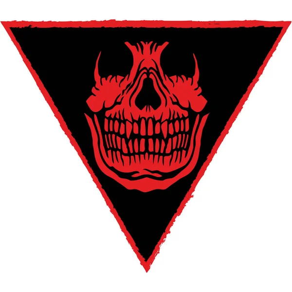 三角形の頭蓋骨と積極的な軍事記号デザイン シャツ — ストックベクタ