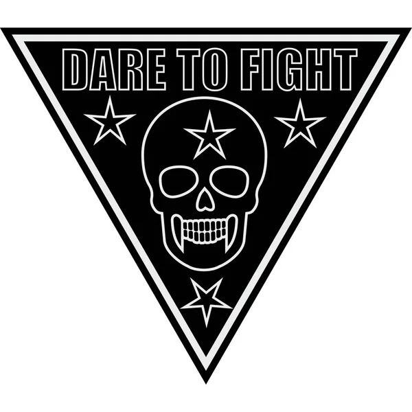 Aggressives Militärisches Zeichen Mit Totenkopf Dreieck Design Für Shirts — Stockvektor