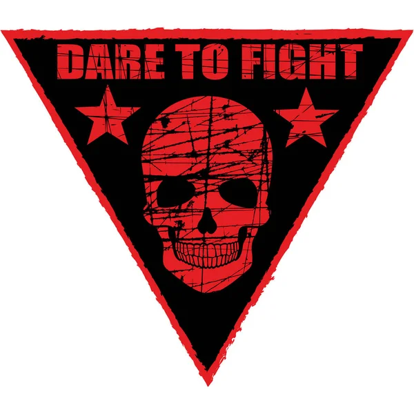 Aggressives Militärisches Zeichen Mit Totenkopf Dreieck Design Für Shirts — Stockvektor