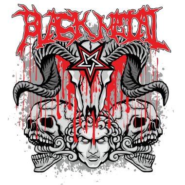 Kafatası ile gotik tabela, grunge vintage tasarım tişörtler