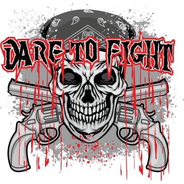 kafatası, grunge vintage tasarım t shirt ile agresif amblemi