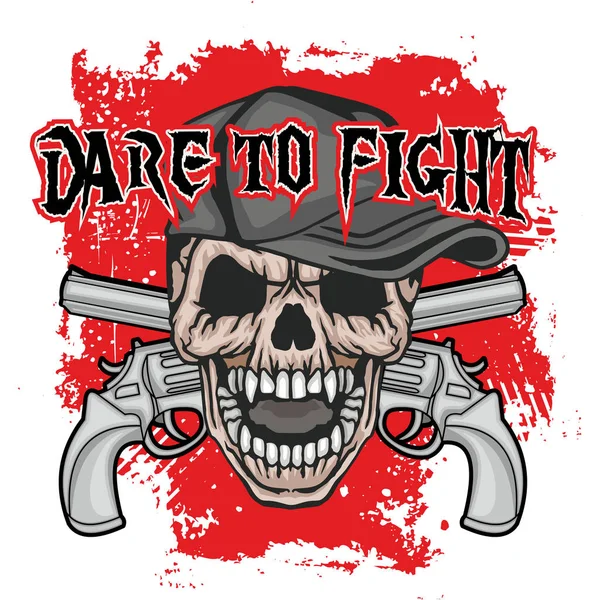 Aggressives Emblem Mit Totenkopf Grunge Vintage Design Shirts — Stockvektor