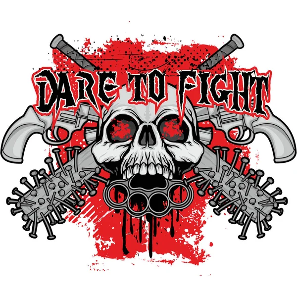 kafatası, grunge vintage tasarım t shirt ile agresif amblemi