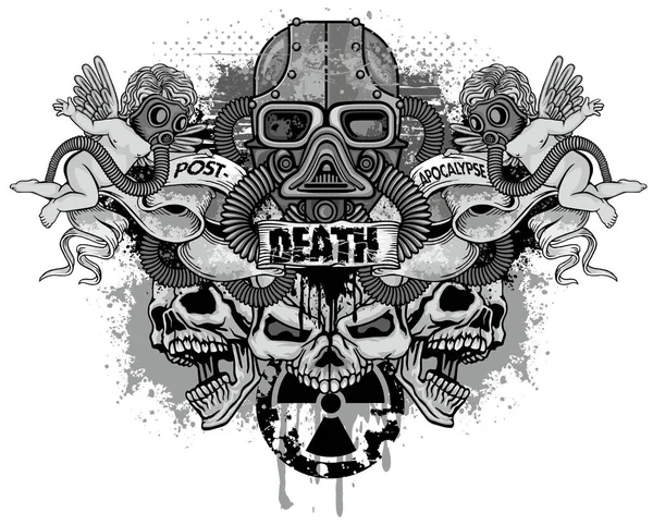 Gothic Coat Arms Skull Grunge Vintage Design Shirts Royalty Free Stock Vectors