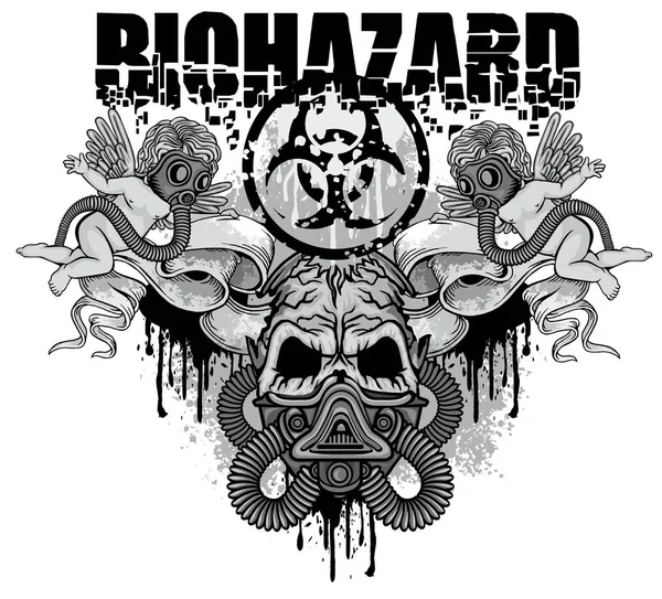 Gothic Coat Arms Skull Grunge Vintage Design Shirts Vector Graphics