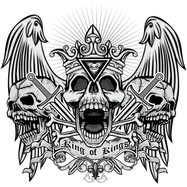 Kafatası ile gotik tabela, grunge vintage tasarım tişörtler