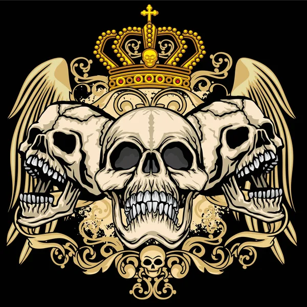 Kafatası ile gotik tabela, grunge vintage tasarım tişörtler