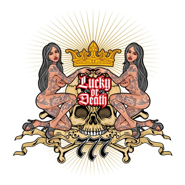 Kafatası ile gotik tabela, grunge vintage tasarım tişörtler