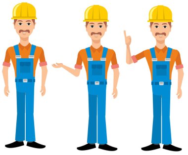 Düz karakter illüstrasyon erkekte iş giyisi