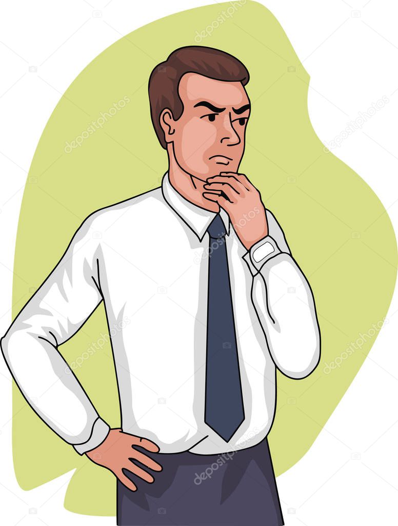 flat business illustration, man in a tie