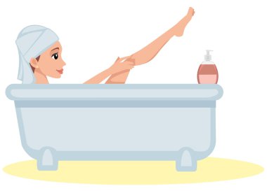 kız kız yıkar banyo banyoda alır.