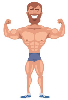  sakallı düz vücut geliştirmeci