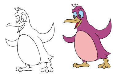 boyama sayfaları için çocuk komik hayvan, penguen
