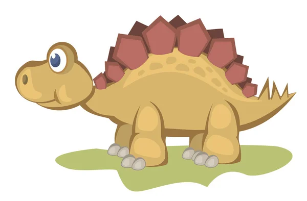 面白い動物と子供のページを着色恐竜 — ストックベクタ