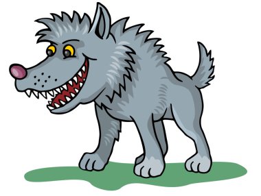 boyama sayfaları için çocuk komik hayvan, kurt