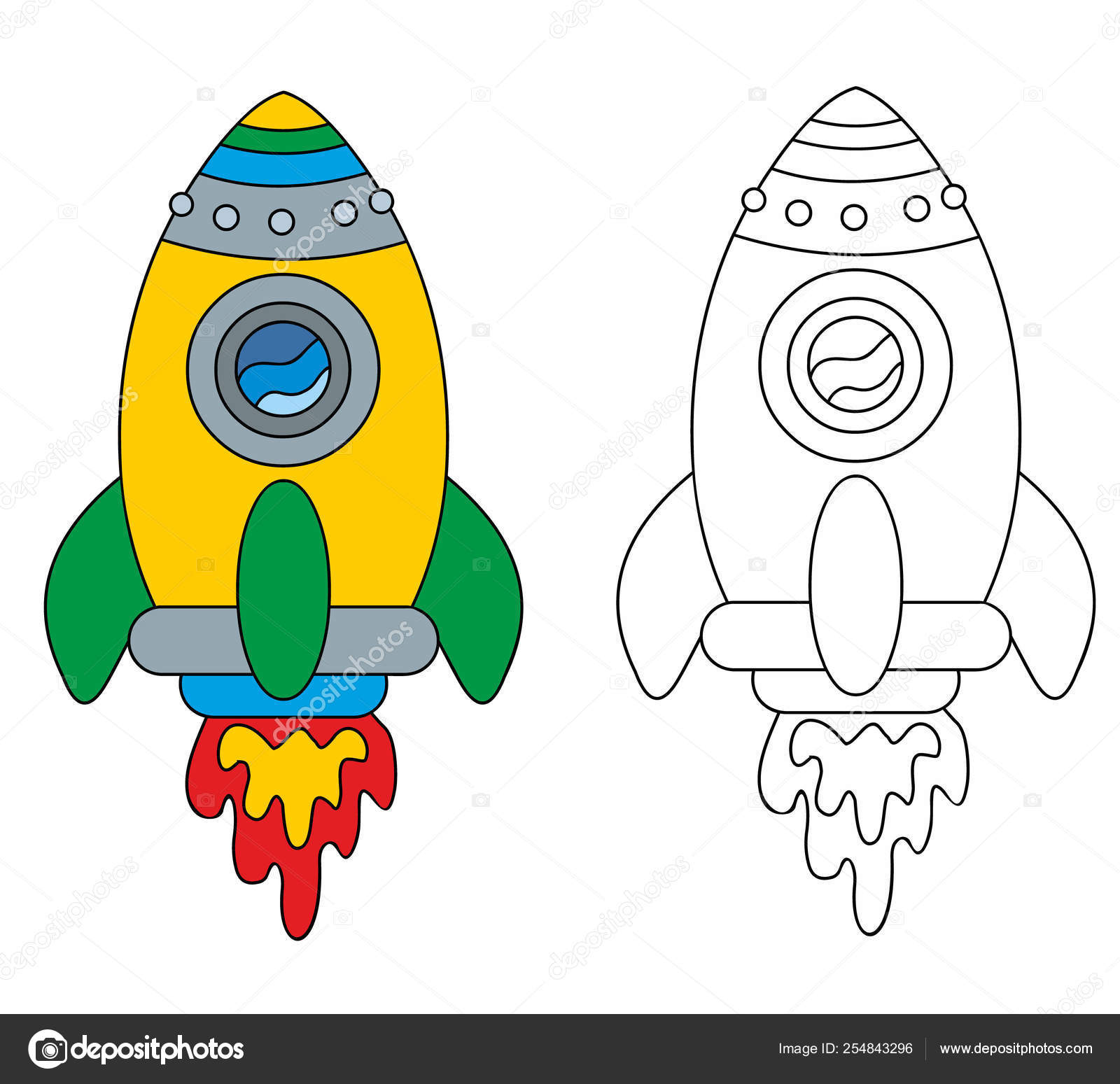 Toy Transport Yellow Rocket Stock Vector by ©amid999 254843296