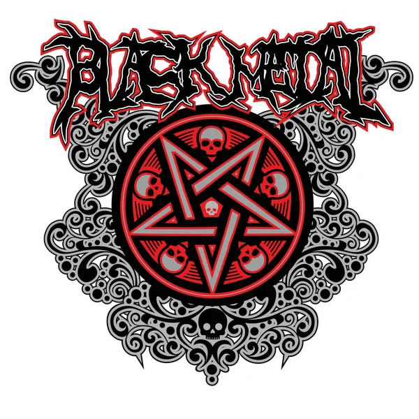 Gothic Sign Med Pentagram Och Skull Grunge Vintage Design Shirts — Stock vektor