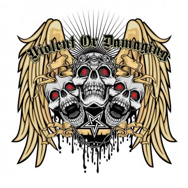  Kafatası ile gotik tabela, grunge vintage tasarım tişörtler