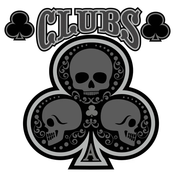 Clubes Con Cráneo Camisetas Diseño Vintage Grunge — Vector de stock