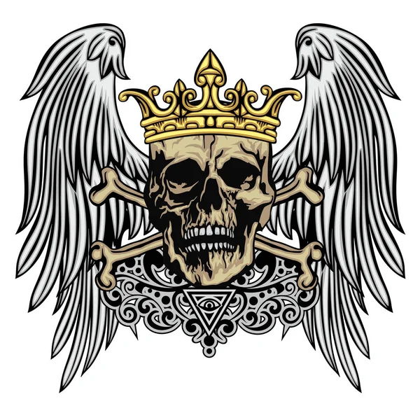 Signo Gótico Con Cráneo Camisetas Diseño Vintage Grunge — Archivo Imágenes Vectoriales